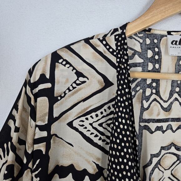 VTG Ala California Jacket Sz 1X Waterfall Open Front Abstract Polka Dot USA - Picture 3 of 9
